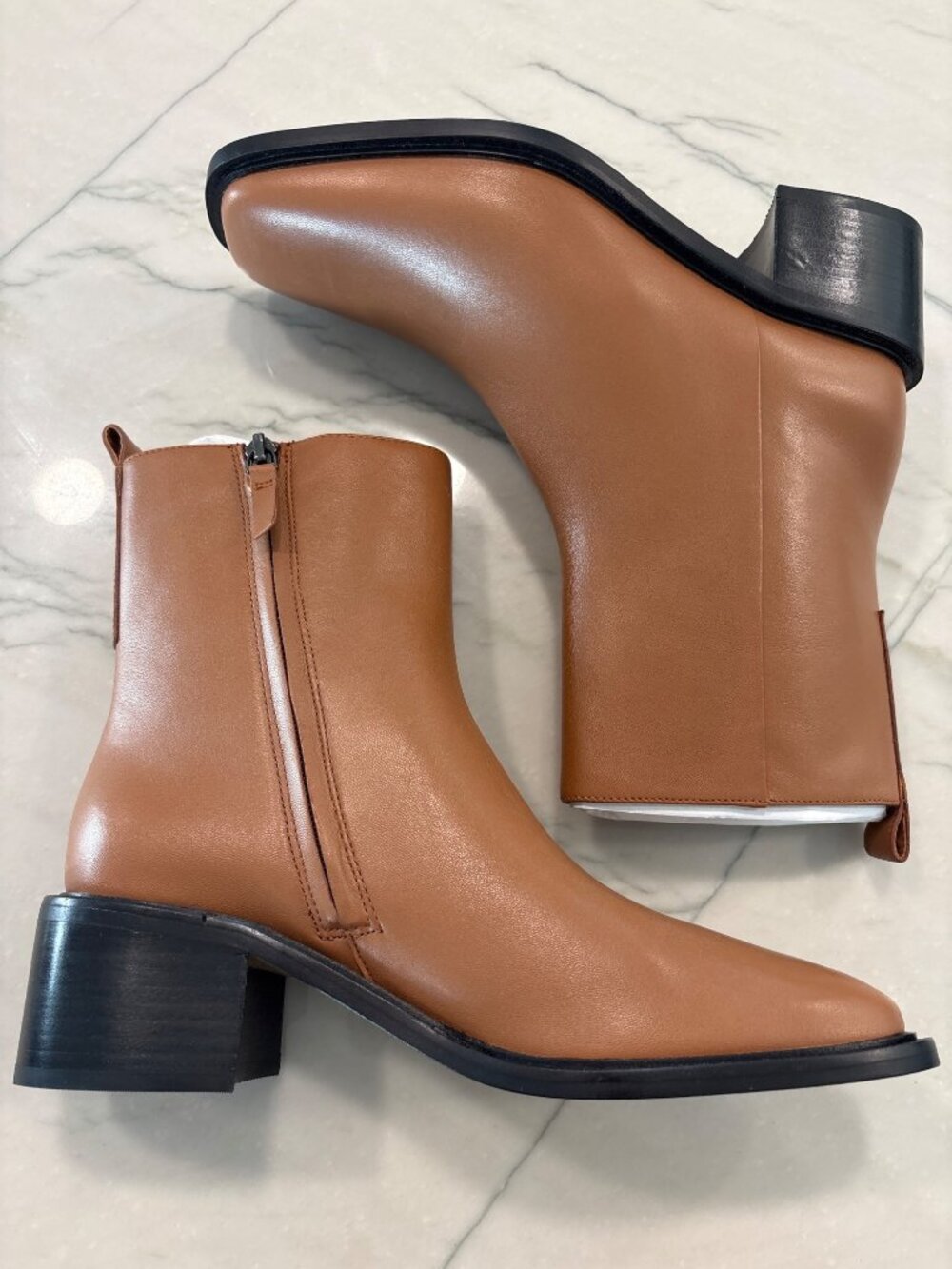Everlane The City Boots in Saddie Brown Leather 8 New with box Womens Booties - Picture 6 of 9